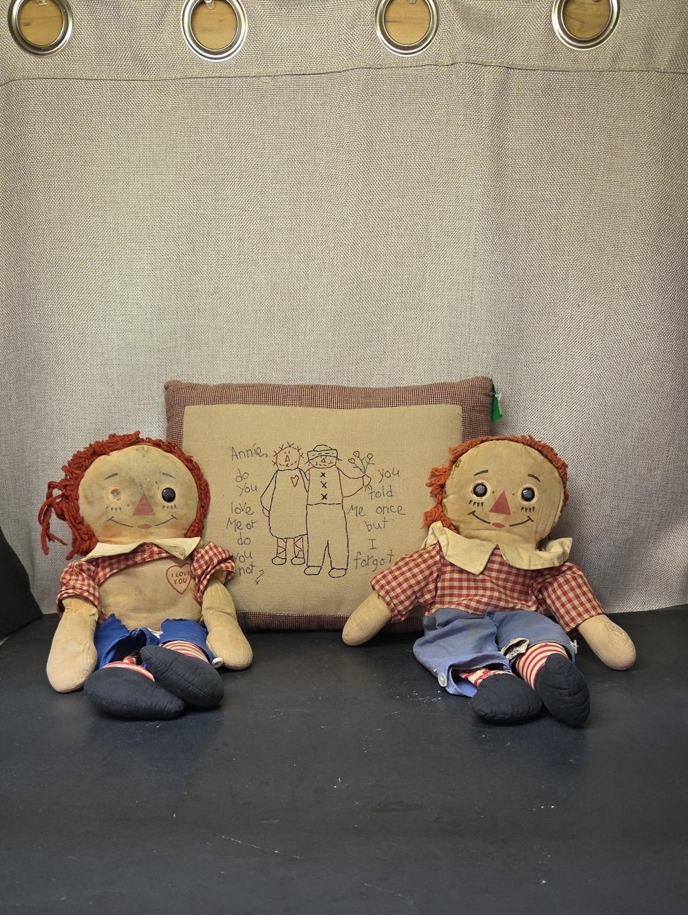 VINTAGE‎ JOHNNY GRUELLE'S KNICKERBOCKER RAGGEDY ANDY DOLLS  AND PILLOW